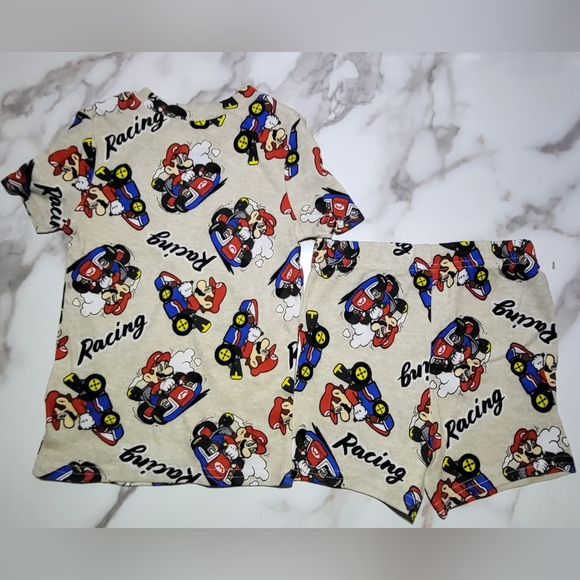Nintendo NWT Mario Kart 4-Piece Pajama Tops & Pajama Shorts Set Size 4 - Picture 4 of 9